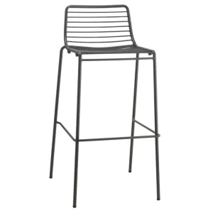 Cenově Výhodný Tmavě šedá kovová barová židle Summer 75 cm