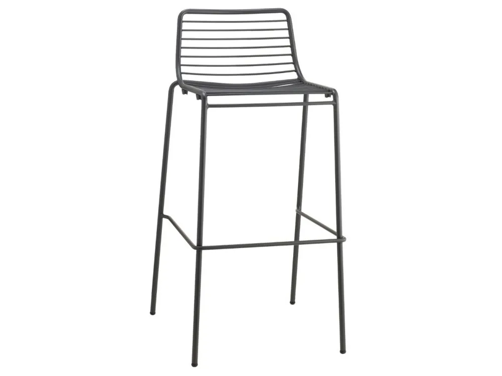 Cenově Výhodný Tmavě šedá kovová barová židle Summer 75 cm