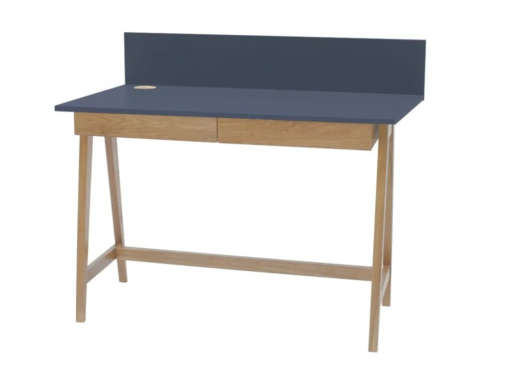 Víkendová Akce Tmavě šedý lakovaný pracovní stůl RAGABA LUKA 110 x 50 cm