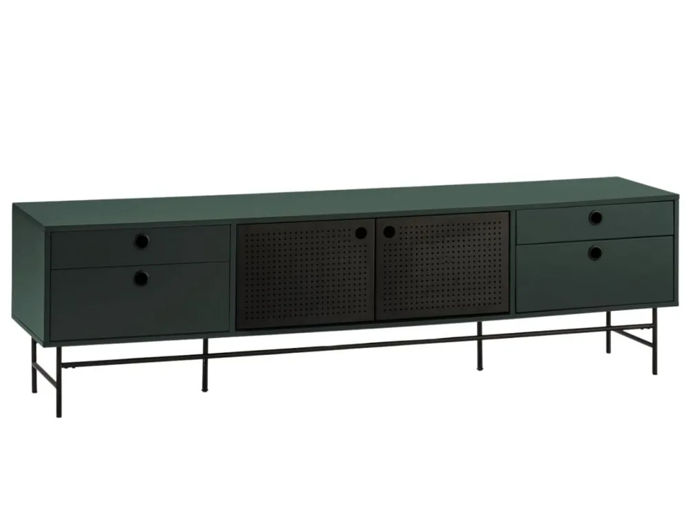 Výprodej Tmavě zelený lakovaný TV stolek Teulat Punto 180 x 40 cm