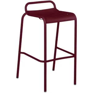 Třešňově červená kovová barová židle Fermob Luxembourg 79 cm Akční Cena