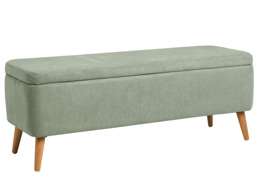 Akce Zelená čalouněná lavice Somcasa Zurich 120 cm s úložným prostorem