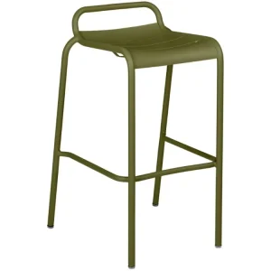 Zelená kovová barová židle Fermob Luxembourg 79 cm - odstín pesto Sleva