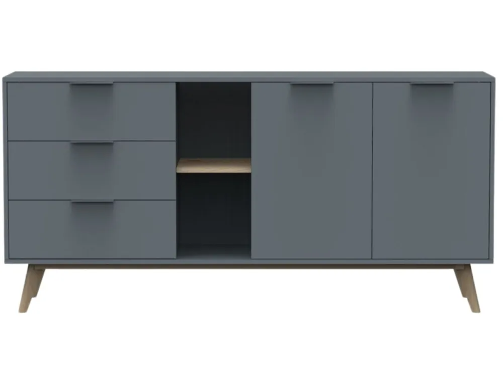 Zelená lakovaná komoda Marckeric Pisco 165 x 40 cm Doprava Zdarma