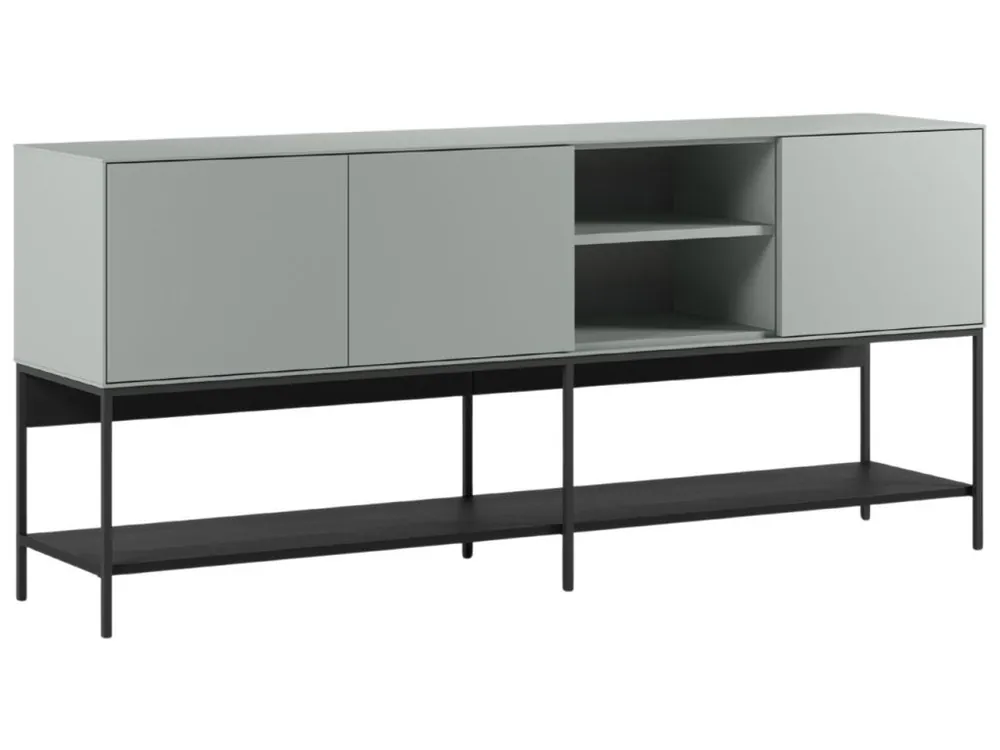 Vysoce Kvalitní Zeleno-černá lakovaná komoda Amira 180 x 40 cm