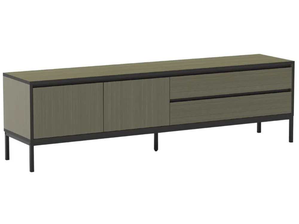 Zelený lakovaný TV stolek Lorenza 180 x 40 cm Dokud Zásoby Vydrží