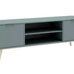 Zelený lakovaný TV stolek Marckeric Pisco 140 x 40 cm Výprodej