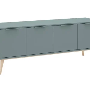 Cenově Výhodný Zelený lakovaný TV stolek Marckeric Pisco II. 140 x 40 cm
