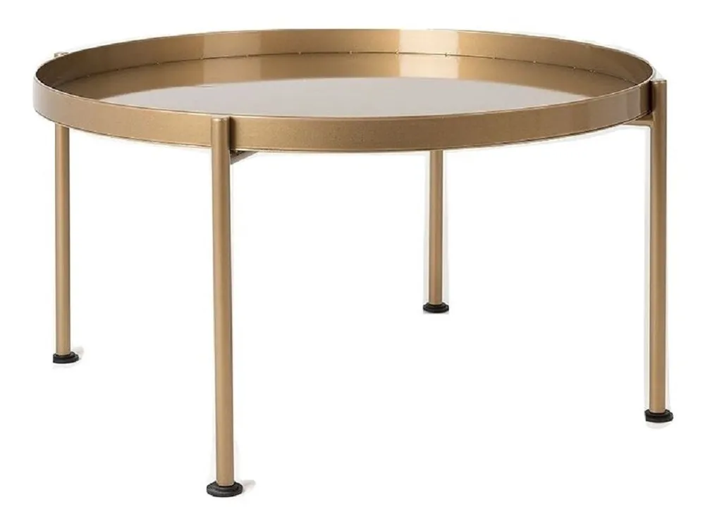 Dokud Zásoby Vydrží Zlatý kovový konferenční stolek Nollan II 80 cm