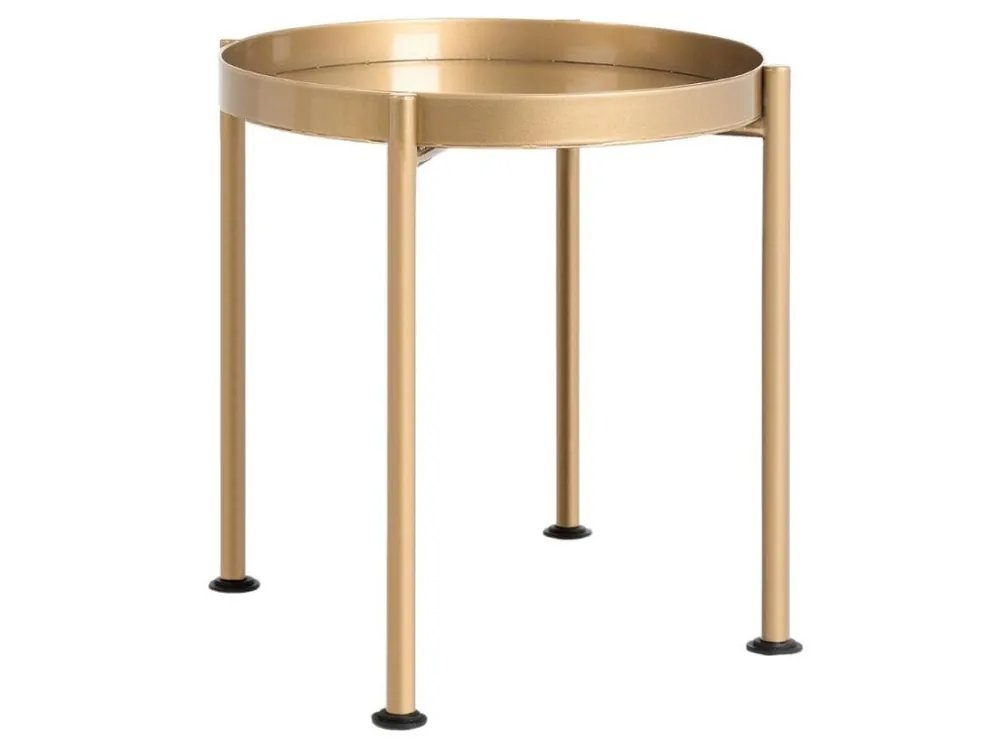 Zlatý kovový odkládací stolek Nollan 40 cm II. Zlevněný