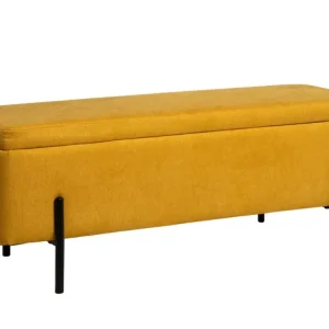Akce Žlutá čalouněná lavice Somcasa Viena 120 cm s úložným prostorem