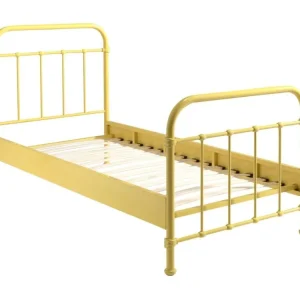 Žlutá kovová postel Vipack New York 90 x 200 cm Cenová Bomba