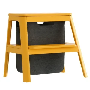 Koupit Online Žluto-šedá dřevěná stolička Step It Up 48 cm