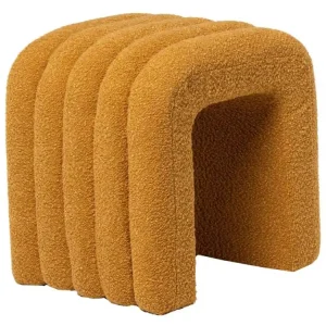Doprava Zdarma Žlutý bouclé taburet Somcasa Edy 42 x 42 cm