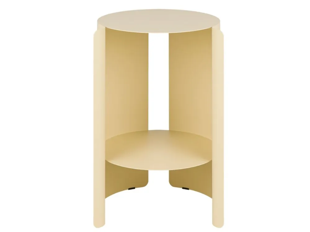 Aktuální Žlutý kovový odkládací stolek Wa 32 cm