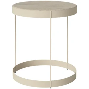 Super Cena Béžový kamenný konferenční stolek Drum 40 cm