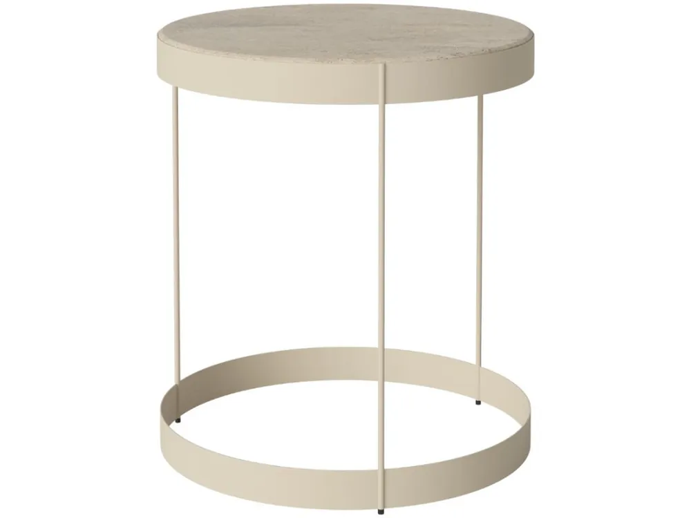 Super Cena Béžový kamenný konferenční stolek Drum 40 cm