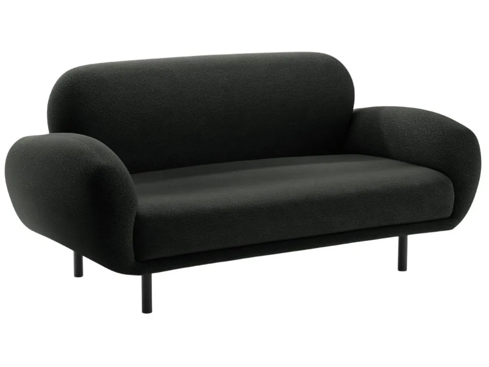 Černá bouclé dvoumístná pohovka Poppy 148 cm Časově Omezené