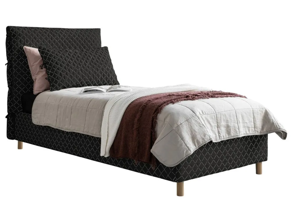 Přímo Od Výrobce Černá čalouněná jednolůžková postel Miuform Sleepy Luna 90 x 200 cm