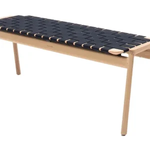 Černá dubová lavice Klupa 120 cm s výpletem Výprodej