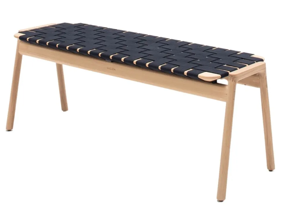 Černá dubová lavice Klupa 120 cm s výpletem Výprodej