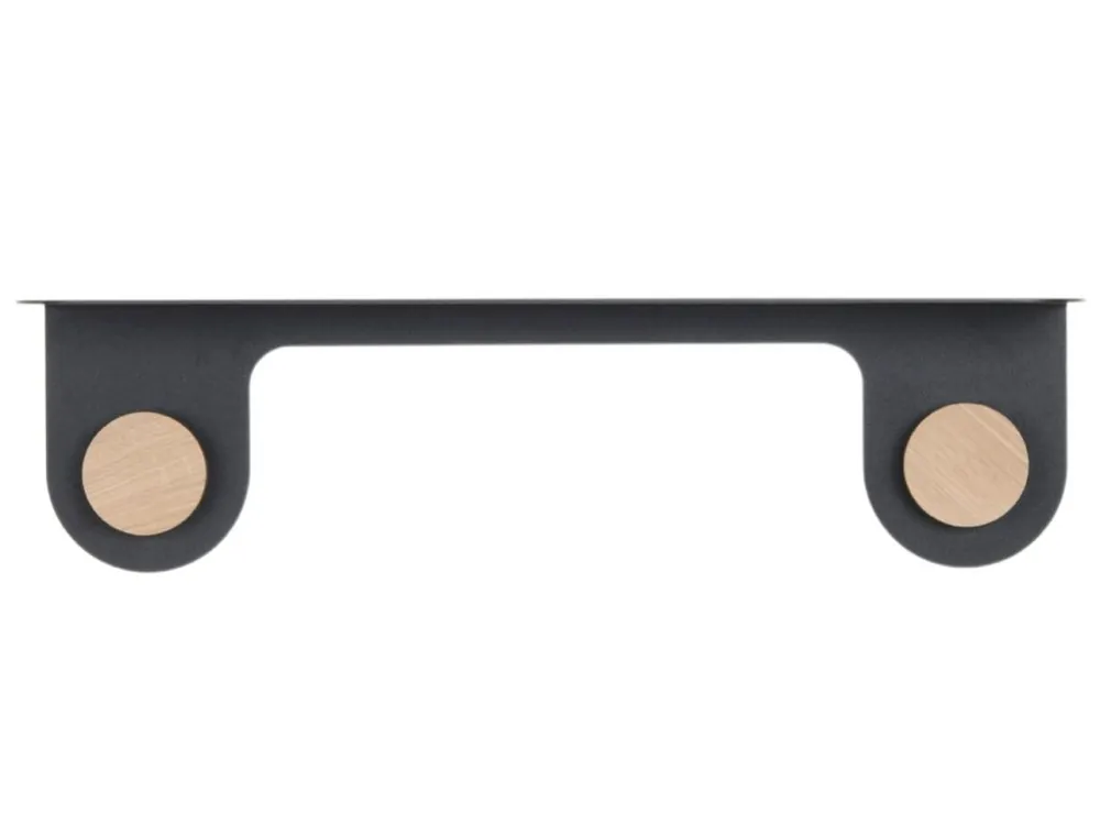 Ověřený Černá kovová nástěnná police Hook 13 x 50 cm