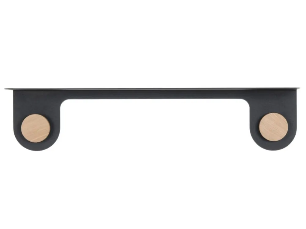 Akční Cena Černá kovová nástěnná police Hook 13 x 60 cm