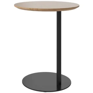 Nejlepší Volba Dubový odkládací stolek Pillar 45 cm s černou podnoží