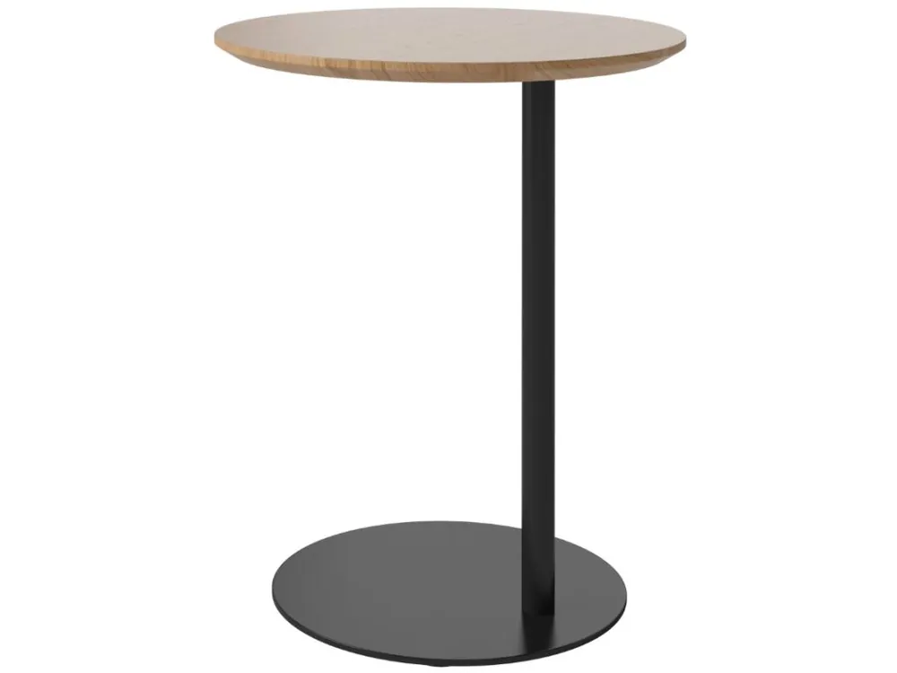 Nejlepší Volba Dubový odkládací stolek Pillar 45 cm s černou podnoží