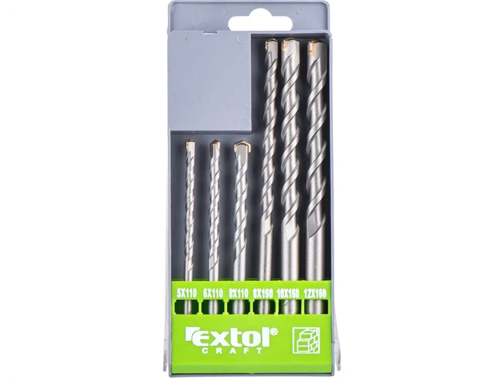 Vrtáky příklepové do betonu, sada 6ks, O 5-12mm, SK Must-Have