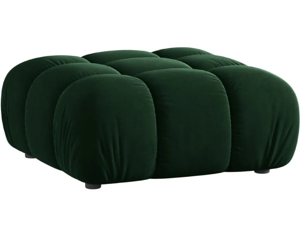 Must-Have Lahvově zelená sametová podnožka Bellis 94 x 94 cm