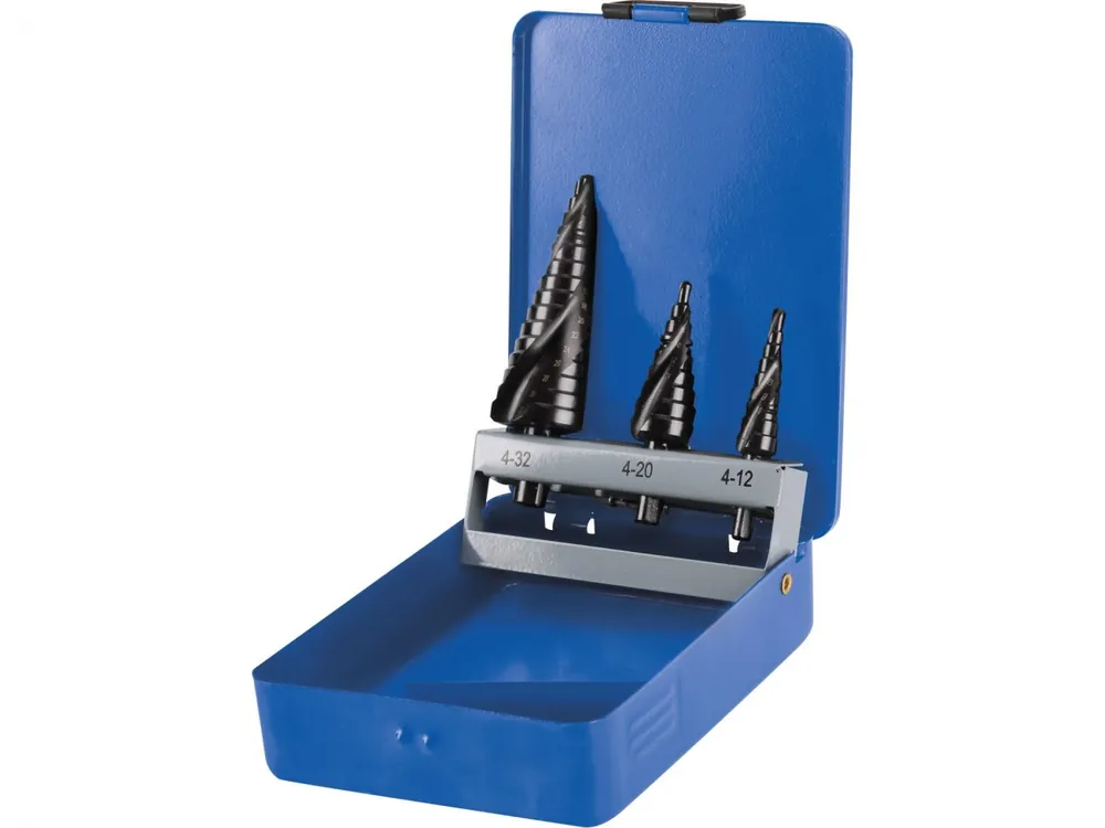 Vrtáky stupňovité, sada 3ks, O 4-12/1mm, O 4-20/2mm, O 4-32/2mm, HSS Aktuální