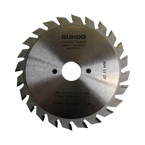 GUHDO HW-Předřezávací pilový kotouč pro různé stroje 120x2,8-3,6x20mm Z2x12 V/FZ Víkendová Akce