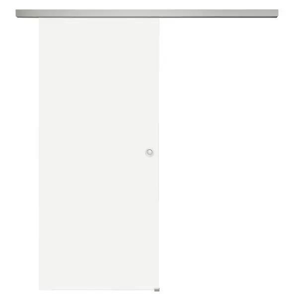 Celoskleněné posuvné dveře sada satinato, 820x2100 mm, posuvné kování stříbrná Rychlé Dodání