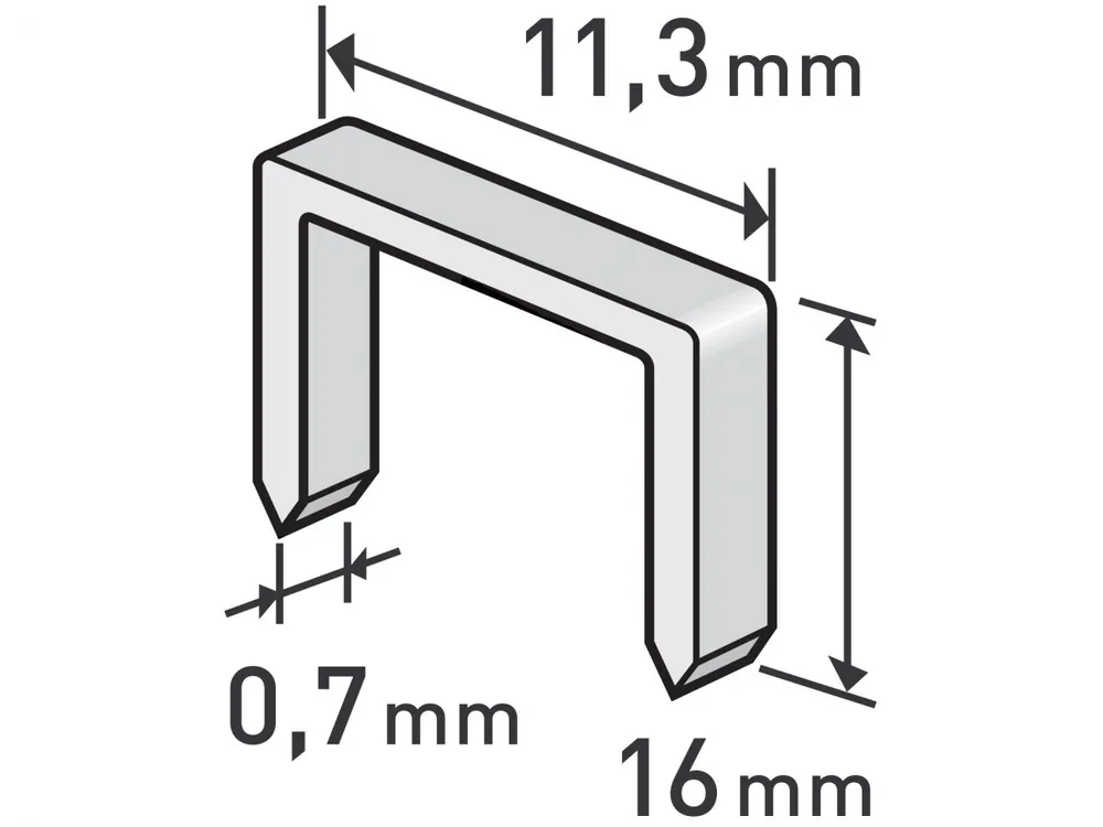 Autentický Spony, balení 1000ks, 16mm, 11,3x0,52x0,70mm
