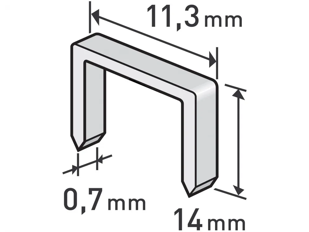 Originální Spony, balení 1000ks, 14mm, 11,3x0,52x0,70mm