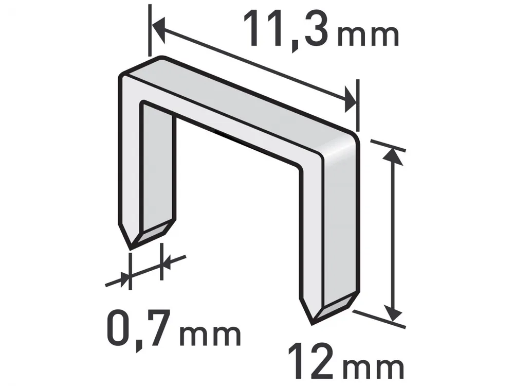 Sleva Spony, balení 1000ks, 12mm, 11,3x0,52x0,70mm