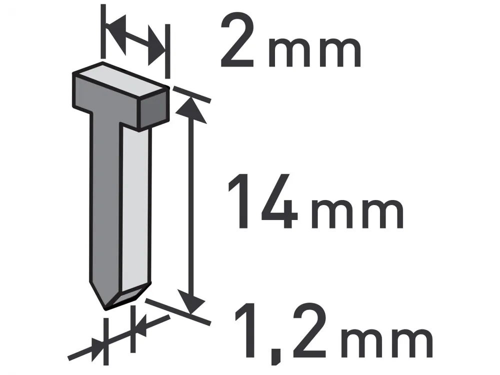 Výprodej Hřebíky, balení 1000ks, 14mm, 2,0x0,52x1,2mm