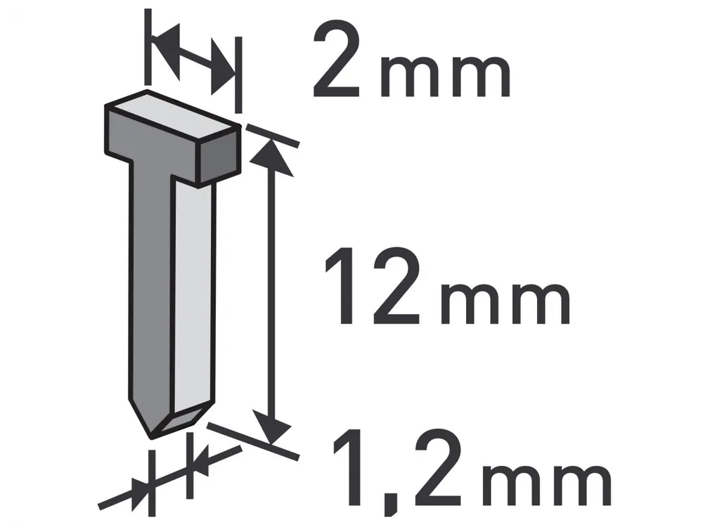 Zlevněný Hřebíky, balení 1000ks, 12mm, 2,0x0,52x1,2mm