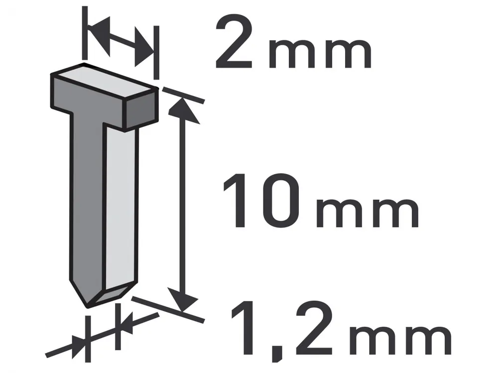 Hřebíky, balení 1000ks, 10mm, 2,0x0,52x1,2mm Cenový Hit