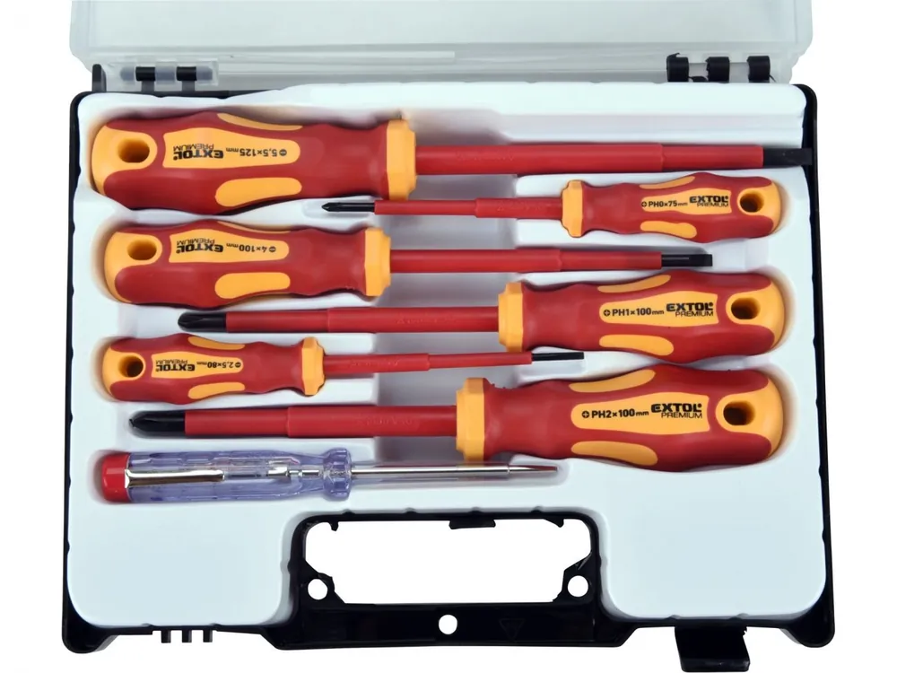 Tovární Cena Šroubováky elektrikářské se zkoušečkou, sada 7ks, 3x(-), 3x(PH), CrV