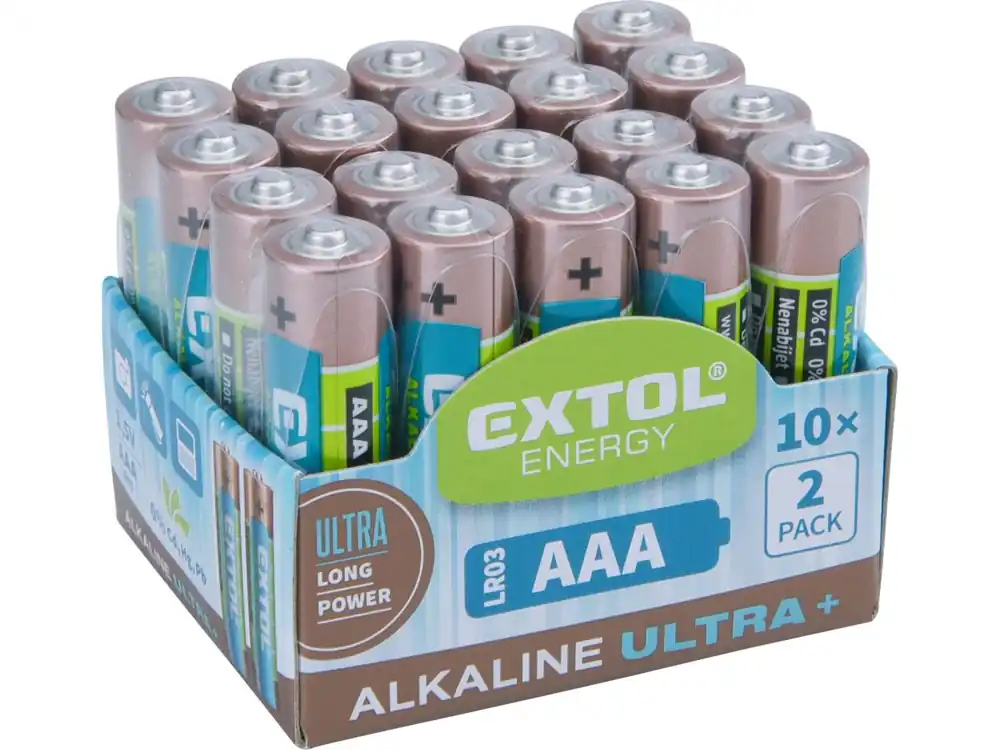 Baterie alkalické, 20ks, 1,5V AAA (LR03) Levný