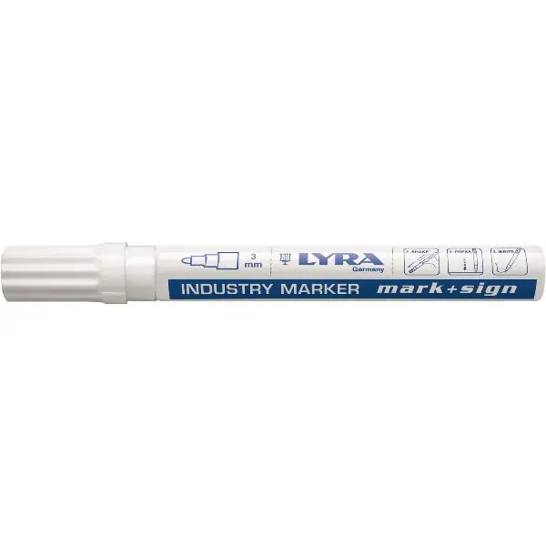 Oblíbený LYRA popisovač 114, tloušťka čáry 3 mm, bílý
