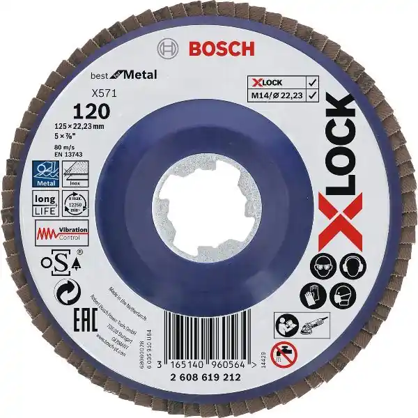 Cenový Hit BOSCH brusný kotouč Best na železo X-LOCK rovný Ø 125 mm zrno 80