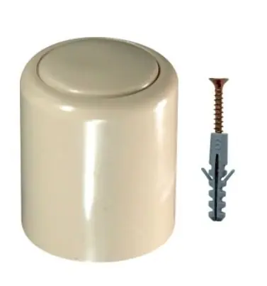 Aktuální Zarážka dveřní O 26×32 mm, béžová + vrut, 2ks