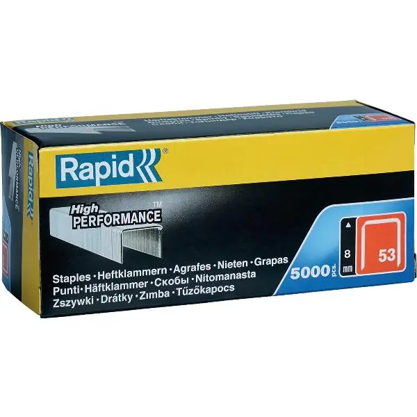 Autentický RAPID sponky typ 53, 10 mm, ocelový drát (5000 ks)