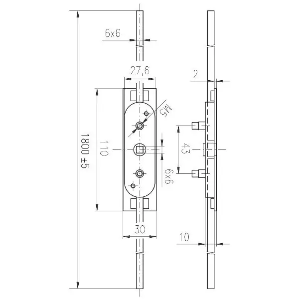 Rozvorový mechanismus, s táhly 1800 mm, ocel pozink Speciální Cena