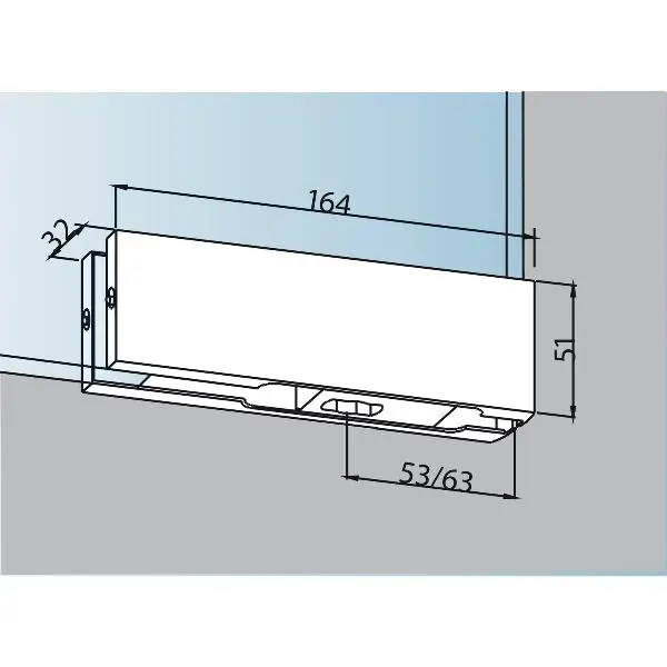 DORMA-Glas spodní rohové kování PT 10, sklo 10 mm, nerez (03.100) Super Cena