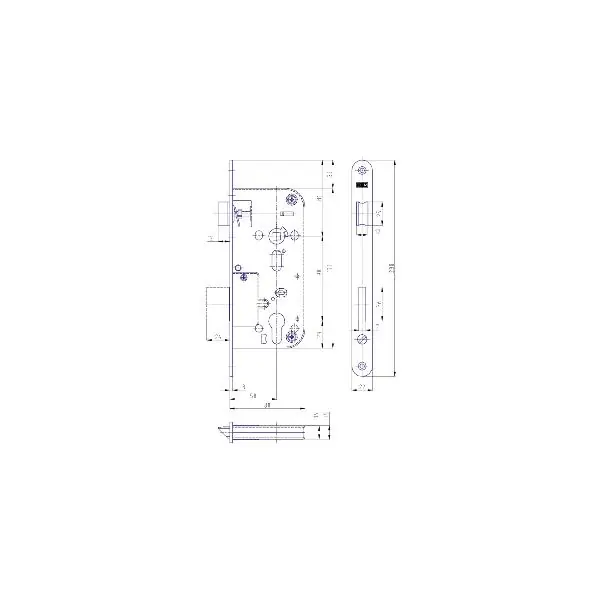 Zadlabací zámek Hobes K 113, PZW, DM 50mm, rozteč 90mm, štulp ocel pozink Novinka