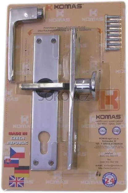 Klika+štíty koridor pro vložku, blistr 72 mm K 757-V-72 Vysoce Kvalitní